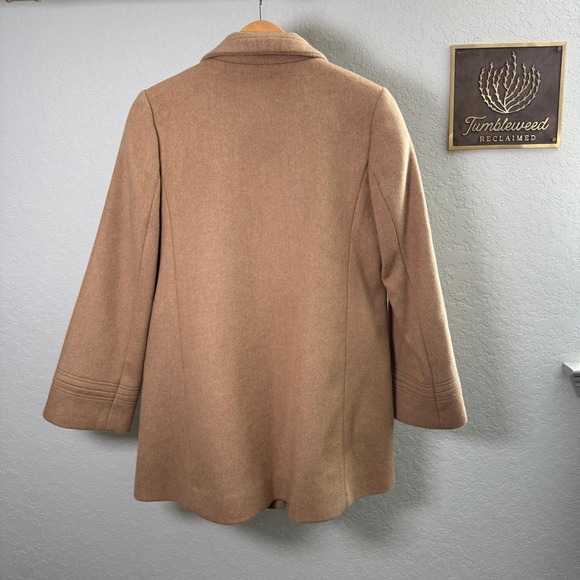 J Crew Camel Wool Cashmere Blend Button Front Coat Size 6 - Picture 6 of 9